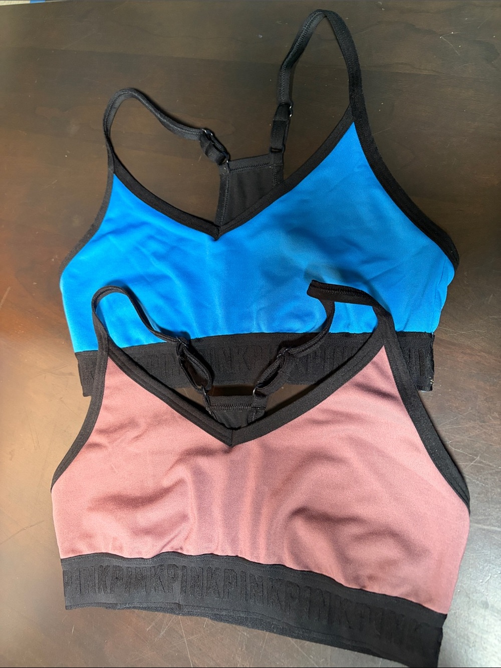 PINK Victoria's Secret TWO Racerback Sports Bralettes